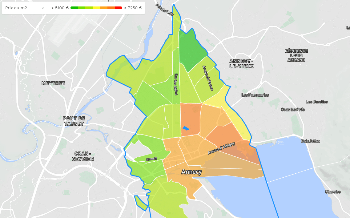 prix au mètre carré à Annecy