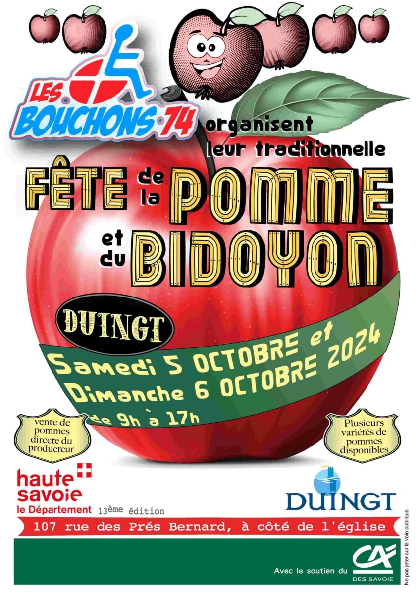 affiche fête de la pomme et du bidoyon duingt 2024