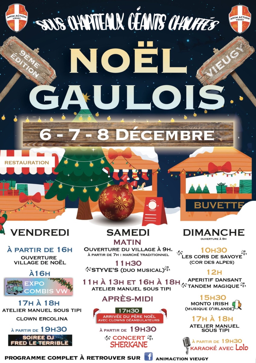 Noël Gaulois Marché de Noël décembre 2024 Vieugy programme date