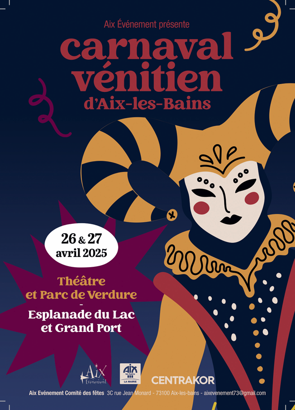 Affiche Carnaval vénitien Aix-les-Bains 2025